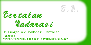 bertalan madarasi business card